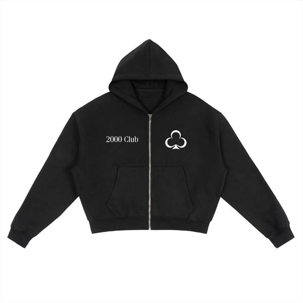Fleece Zip-Up Boxy Hoodie